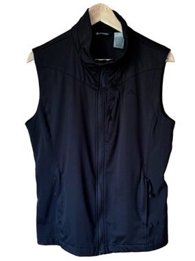 Snozu Black Softshell Zip Front Stand Up Collar Vest size large